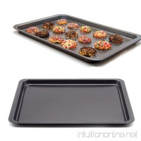 MZCH Non-stick Rectangular Quiche Tart Pan  Baking Tray  Cookie Sheet  Black  14.5"x10" - B06XGZXFGJ